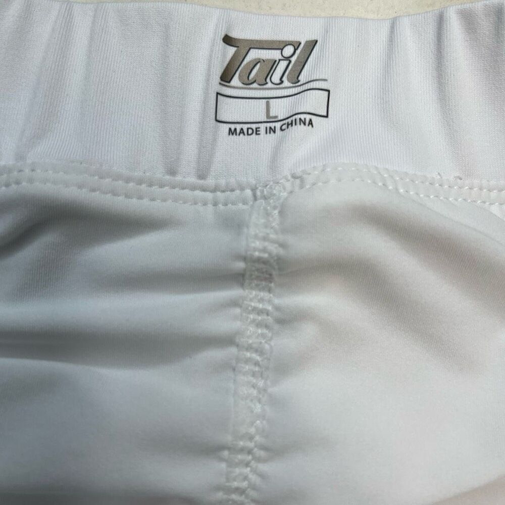 Tail Women's Double Tiered Ruffle Tennis Golf Skort Skirt White Navy Size Large - Picture 7 of 7